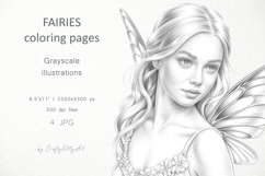 Fairies coloring pages for adults, Butterfly fairy girls Product Image 1