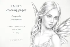Fairies coloring pages for adults, Butterfly fairy girls Product Image 1