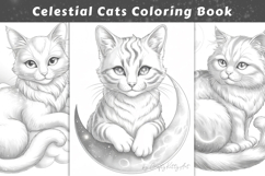 Celestial cats coloring book, Coloring pages for adults Product Image 1