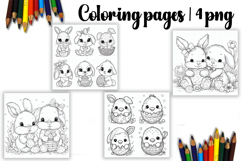 Cute animals Design |Easter Coloring pages Product Image 1