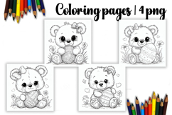Cute animals Design |Easter Coloring pages Product Image 1