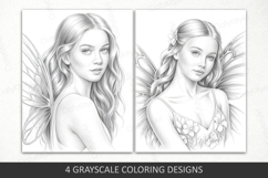 Fairies coloring pages for adults, Butterfly fairy girls Product Image 2