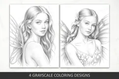 Fairies coloring pages for adults, Butterfly fairy girls Product Image 2