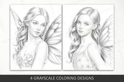 Fairies coloring pages for adults, Butterfly fairy girls Product Image 2