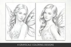 Fairies coloring pages for adults, Butterfly fairy girls Product Image 2
