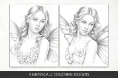 Fairies coloring pages for adults, Butterfly fairy girls Product Image 2