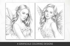 Fairies coloring pages for adults, Butterfly fairy girls Product Image 3