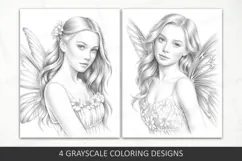 Fairies coloring pages for adults, Butterfly fairy girls Product Image 3
