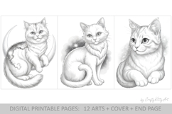Celestial cats coloring book, Coloring pages for adults Product Image 3