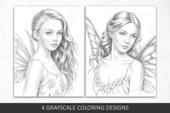 Fairies coloring pages for adults, Butterfly fairy girls Product Image 3