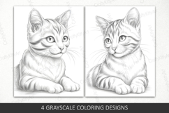 Cute cat coloring pages for adults and kids, Cat portraits Product Image 2