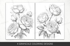 Roses coloring pages for adults, Spring garden floral pages Product Image 2