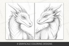 Dragon coloring pages for adults, Fantasy dragons portraits Product Image 2