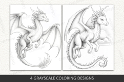 Dragon coloring pages for adults, Fantasy dragons flying Product Image 2