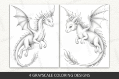 Dragon coloring pages for adults, Fantasy dragons flying Product Image 3