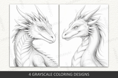 Dragon coloring pages for adults, Fantasy dragons portraits Product Image 3