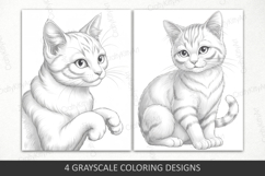Cute cat coloring pages for adults and kids, Cat portraits Product Image 3