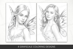Fairies coloring pages for adults, Butterfly fairy girls Product Image 3