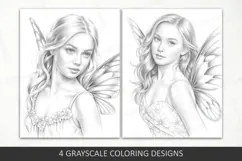 Fairies coloring pages for adults, Butterfly fairy girls Product Image 3