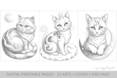 Celestial cats coloring book, Coloring pages for adults Product Image 4