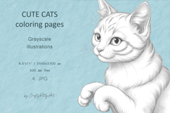 Cute cat coloring pages for adults and kids, Cat portraits Product Image 1