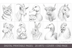 Farm life coloring book, Animals coloring pages for adults Product Image 3