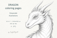 Dragon coloring pages for adults, Fantasy dragons portraits Product Image 1