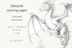 Dragon coloring pages for adults, Fantasy dragons flying Product Image 1