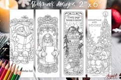 Christmas coloring pages bookmark printable, winter bookmark Product Image 1