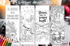 Christmas coloring pages bookmark printable, magic bookmark Product Image 1