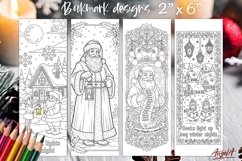 Christmas coloring pages printable, winter kids bookmark Product Image 1