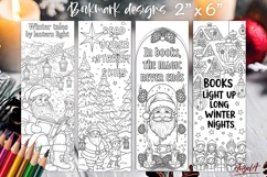 Christmas coloring pages Santa printable bookmarks for kids Product Image 1