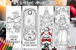 Christmas coloring pages printable bookmarks Santa Claus Product Image 1