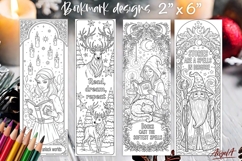 Coloring pages printable bookmark, fantasy witch, magician Product Image 1