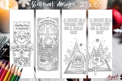 Winter Coloring pages printable bookmark for kids, quote Product Image 1