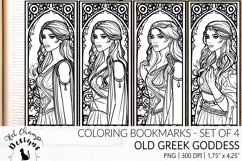 Coloring bookmarks set sublimation oldgreek art medival women goddess maiden