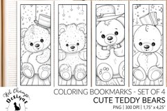 Coloring bookmarks sublimation cute teddy beasrs for kids children