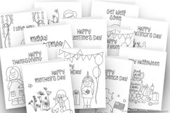 Printable coloring card Bundle - 12 designs included