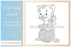 Kitten, Tabby Cat, Playful Kitty, Baby Animal Digital Stamp Product Image 1