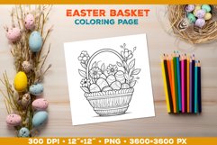 Easter Basket Coloring Page: Springtime Delight Product Image 1