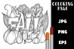 Coloring Page For Autumn - Fall Animals and Leaves Product Image 1