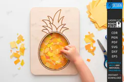 Coloring Game Laser Cut | Kids Laser | 3D Fruits | Pineapple Product Image 1
