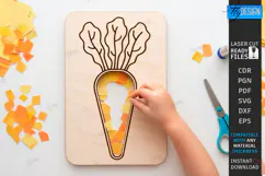 Coloring Game Laser Cut | Kids Laser | 3D Fruits | Carrot Product Image 1