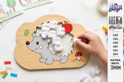Hedgehog Coloring Board Laser Cut | Kids Activity Craft |CNC Product Image 1