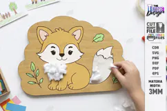 Wooden Fox Coloring Board Laser Cut | Kids Activity Craft Product Image 1
