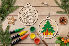 Christmas Tree Laser Ornament Scoring Engraving Glowforge Product Image 4