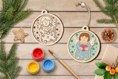 Angel Christmas Ornament Laser Scoring Engraving Glowforge Product Image 4