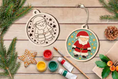 Santa Christmas Ornament Laser Scoring Engraving Glowforge Product Image 4