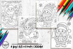 Christmas gnome coloring pages for kids Product Image 1