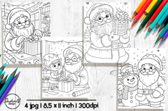 Cute Santa coloring pages for kids Product Image 1